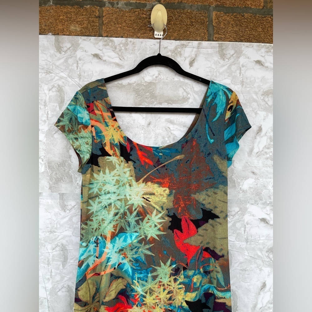 Peruvian Connection Maximalist Boho Floral Print Tiered Maxi Dress M - Artsy - Picture 6 of 10
